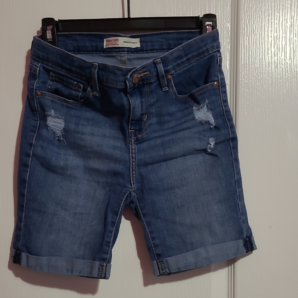 Distressed Denim Shorts